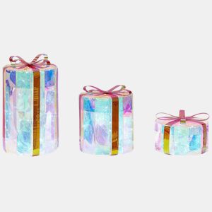 Conjunto de 3 decorações LED para exterior presentes de Natal multicolor 30 cm GRIMSEY
