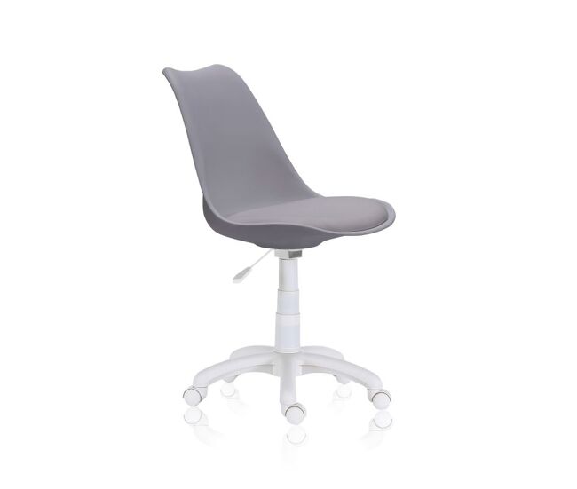 Silla de escritorio con altura regulable en gris oscuro 79-89x60 cm lina gris oscuro 60 x 79-89 x 60 cm