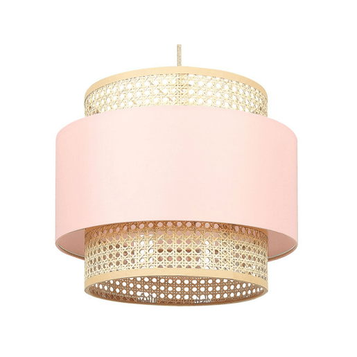 Candeeiro suspenso YUMURI Rattan Rosa pêssego