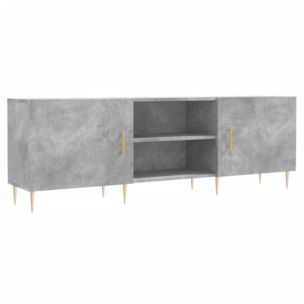 mueble de tv madera de ingenieria gris hormigon 150x30x50 cm