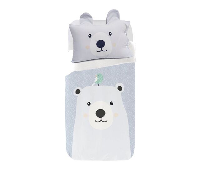 Juego de funda nórdica infantil oso polar oso oso polar - blanco - cama90 (160x270)