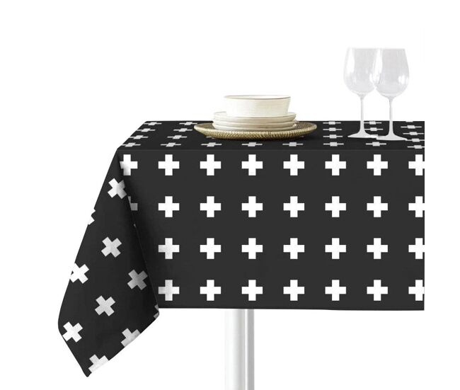 Mantel cruces - negro - mesa 90x90 (150x150)