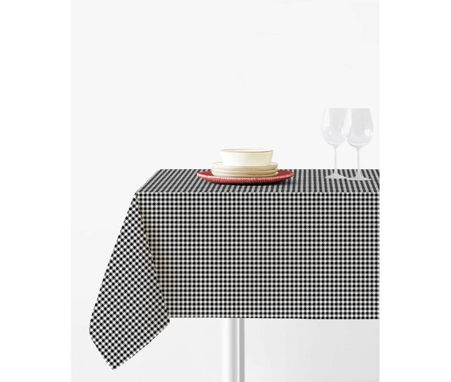 Mantel vichy - negro - mesa 90x140 (160x210)