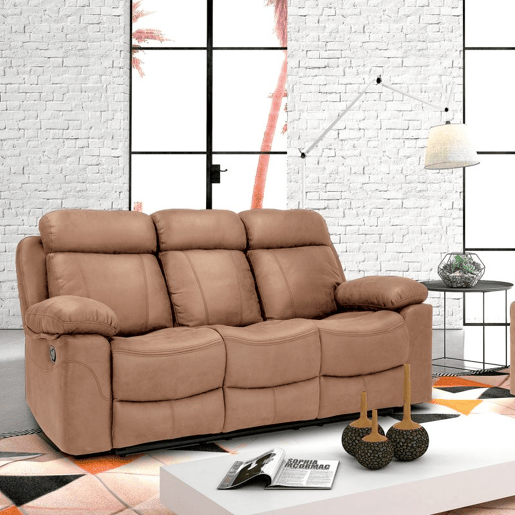 Sofá de 3 lugares para relaxar Nellie Pedra 208 x 101 x 97 cm