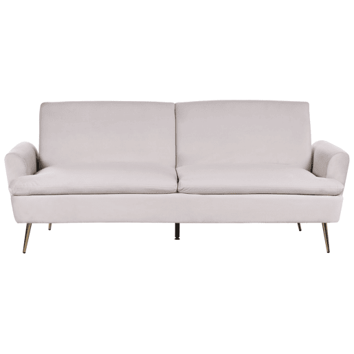 Sofá-cama VETTRE Veludo Creme claro 3 lugares Sofá-cama VETTRE Veludo Creme claro 3 lugares