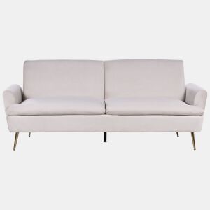 Sofá-cama VETTRE Veludo Creme claro 3 lugares
