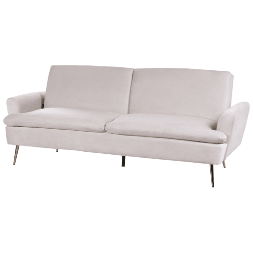 Sofá-cama VETTRE Veludo Creme claro 3 lugares Sofá-cama VETTRE Veludo Creme claro 3 lugares