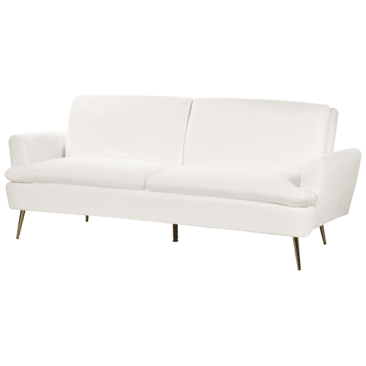 Sofá-cama VETTRE Veludo Branco creme 3 lugares