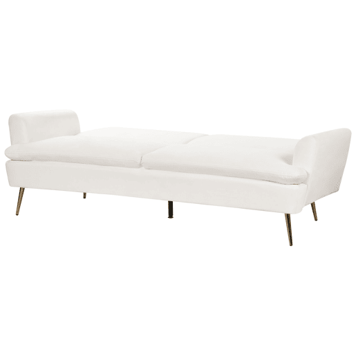 Sofá-cama VETTRE Veludo Branco creme 3 lugares