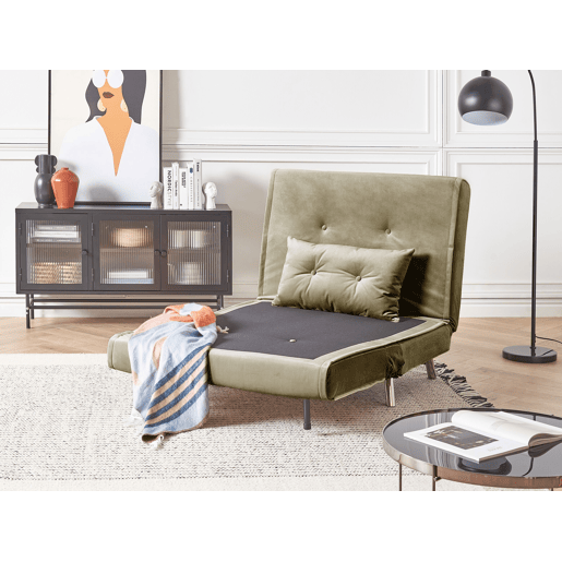 Beliani Sofá-cama Veludo FARRIS Beliani Sofá-cama Veludo FARRIS