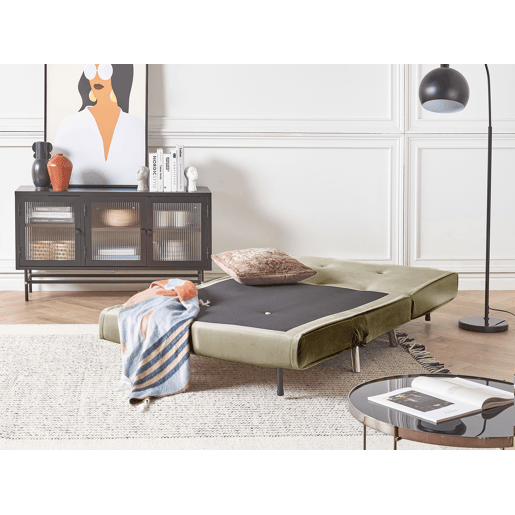 Beliani Sofá-cama Veludo FARRIS Beliani Sofá-cama Veludo FARRIS