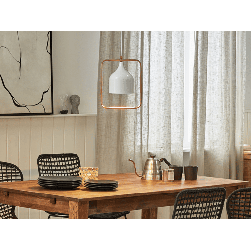 Candeeiro suspenso MAVONE Metal Branco Candeeiro suspenso MAVONE Metal Branco