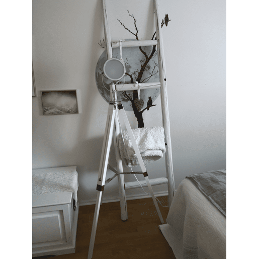 Candeeiro de pé ALZETTE Pinho Branco Candeeiro de pé ALZETTE Pinho Branco
