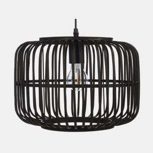 Candeeiro suspenso MACHEKE Madeira de bambu Preto
