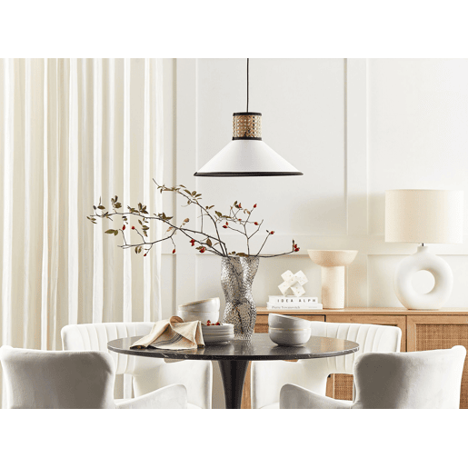 Candeeiro suspenso MANTUA Rattan Branco