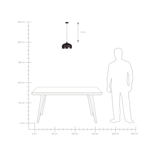 Candeeiro suspenso PARINA Metal Preto