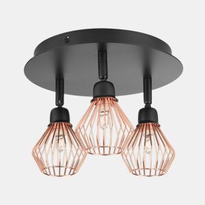 Candeeiro com 3 focos VOLGA Ajustável Metal Preto