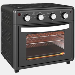 HOMCOM Mini Forno Elétrico Multifuncional Mini Forno Elétrico de 30L 1600W Mini Forno de Convecção com 7 Modos Temporizador e Temperatura Ajustável 43x39x39 cm Preto