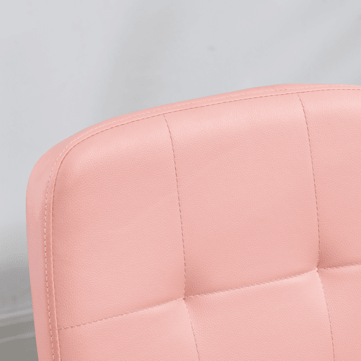 Vinsetto Cadeira de Escritório sem Apoio para os Braços Cadeira de Escritório Giratória de Couro Sintético com Altura Ajustável Estilo Moderno Carga Máxima 120 kg 45x59x90-100 cm Rosa