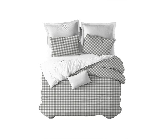 Funda nórdica vichy vichy - gris - cama150 (240x270)