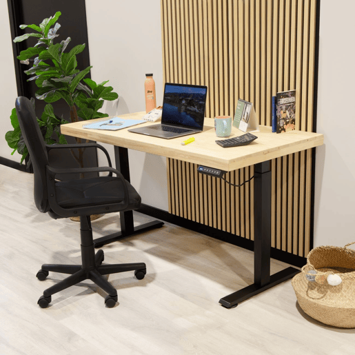 Mesa de estudo elevatória Movimento 140 Preto - Carvalho 140 x 126 x 70 cm