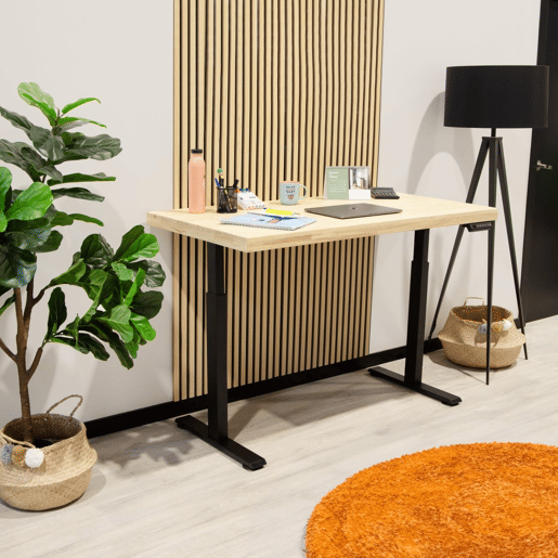 Mesa de estudo elevatória Movimento 140 Preto - Carvalho 140 x 126 x 70 cm