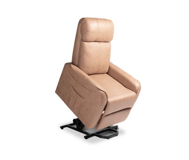 Sillón relax con reposapiés elevable en tono piedra 72,5 cm karl powerlift piedra 72,5 x 104 x 87/160 cm