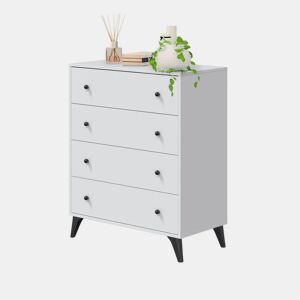 Cómoda Iconic Blanco Artik (Blanco Mate) - Negro 77,5 x 95 x 40 cm