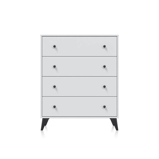 Cómoda Iconic Blanco Artik (Blanco Mate) - Negro 77,5 x 95 x 40 cm