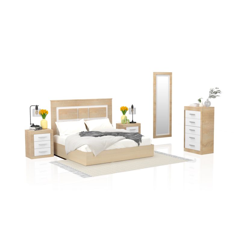 Dormitorio kira 5c cambria - blanco