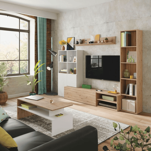 Mesa centro elevable Iris Artik Branco (Branco mate) - Carvalho Nodi 108 x 43 x 50 cm