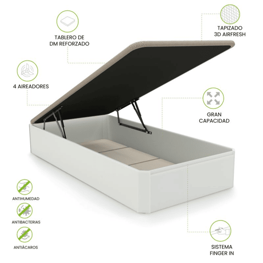 Sommier rebatÃvel de luxo 3D Branco 90x190 cm Sommier rebatÃvel de luxo 3D Branco 90x190 cm