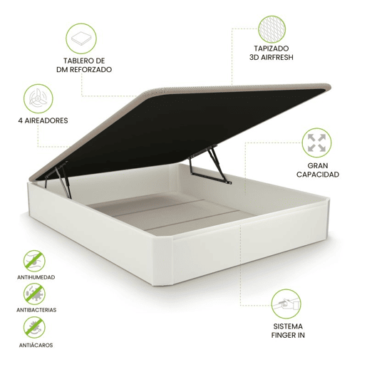 Sommier rebatível de luxo 3D Branco 150x190 cm