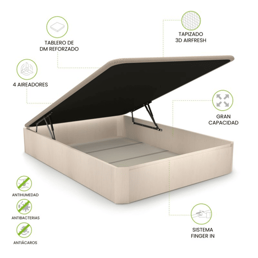 Sommier rebatível de luxo 3D Ártico 135x190 cm