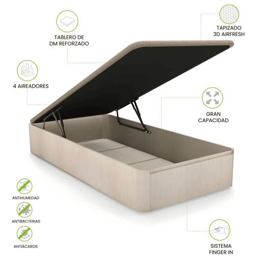 Sommier rebatível de luxo 3D Ártico 90x190 cm