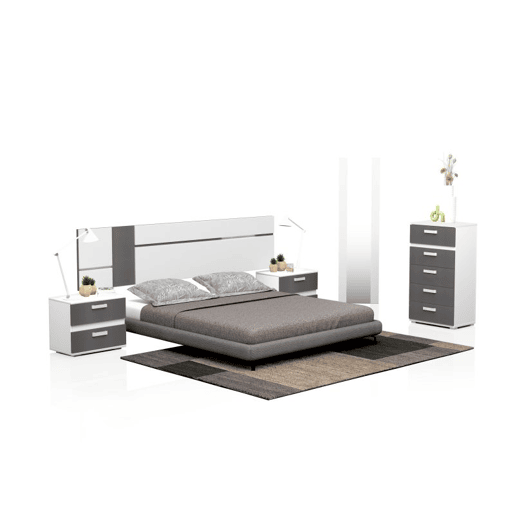 Quarto de dormir Ataneq Air 5C Branco - Grafite x x cm Quarto de dormir Ataneq Air 5C Branco - Grafite x x cm
