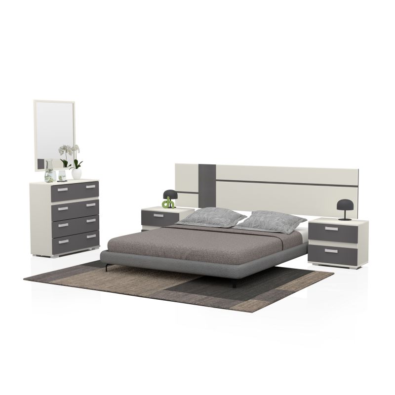 Dormitorio ataneq air 4c blanco - grafito x x cm