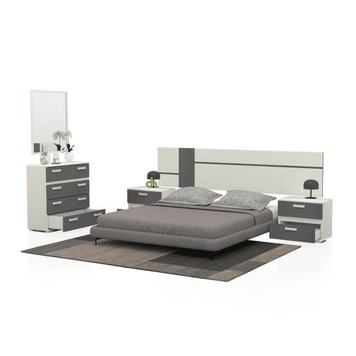 Quarto de dormir Ataneq Air 4C Branco - Grafite x x cm