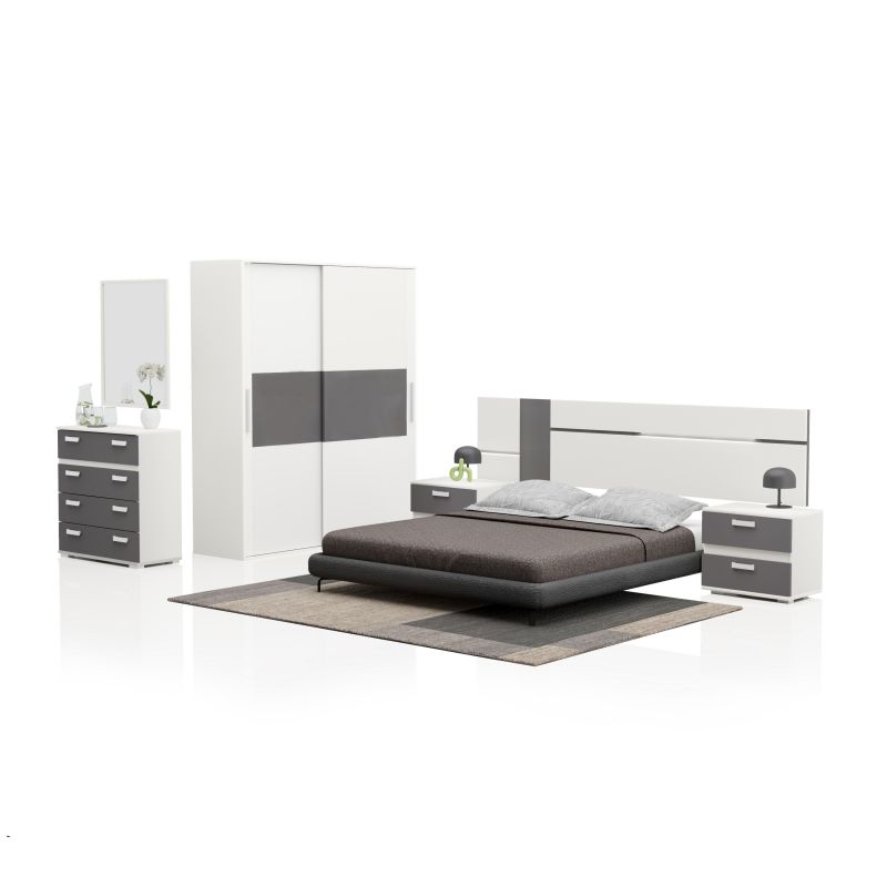 Dormitorio ataneq air 4c plus blanco - grafito x x cm