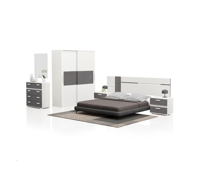 Dormitorio ataneq air 4c plus blanco - grafito x x cm