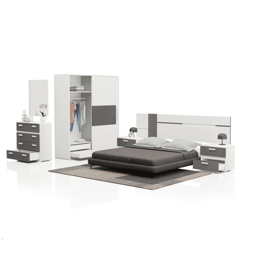 Quarto Ataneq Air 4C Plus Branco - Grafite x x cm Quarto Ataneq Air 4C Plus Branco - Grafite x x cm