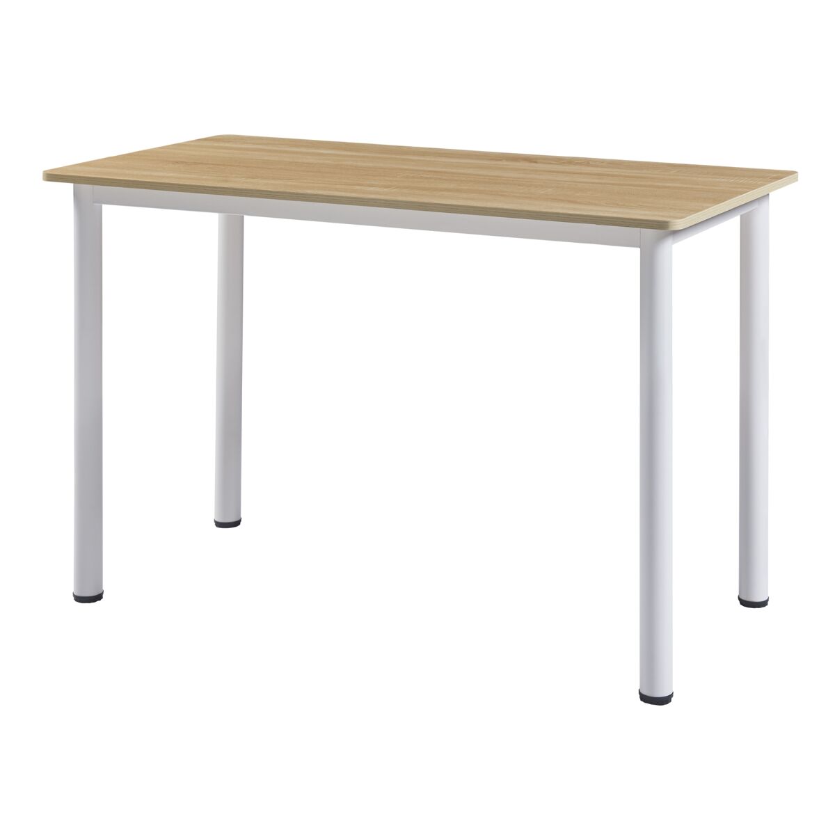 Mesa de comedor tammela versátil para 4 personas de acero y mdf 120 x 60 x 75 cm - efecto roble [en.casa]