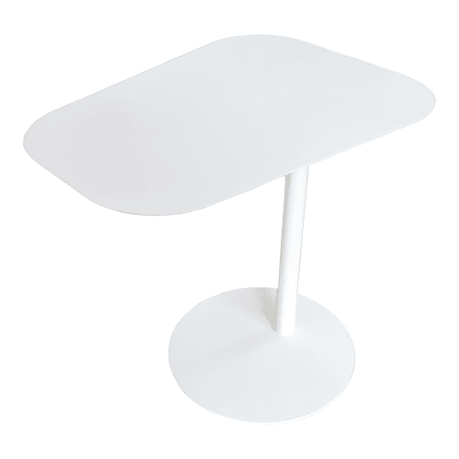 Mesa de apoio Nastätten trapezoidal interiorexterior em metal 50 x 50 x 38 cm - Branco en.casa
