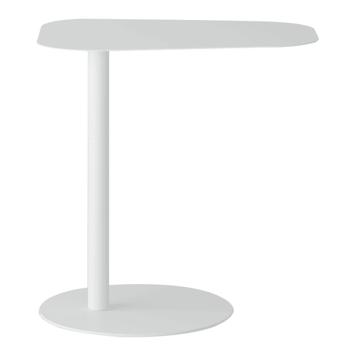 Mesa de apoio Nastätten trapezoidal interiorexterior em metal 50 x 50 x 38 cm - Branco en.casa