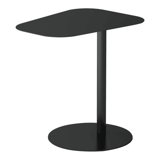 Mesa de apoio Nastätten trapezoidal interiorexterior em metal 50 x 50 x 38 cm - Preto mate en.casa