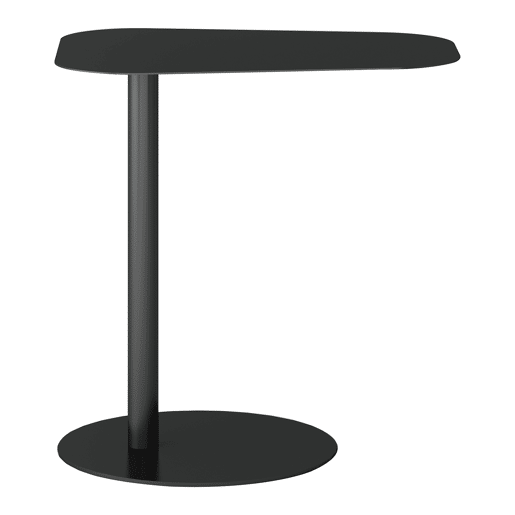 Mesa de apoio Nastätten trapezoidal interiorexterior em metal 50 x 50 x 38 cm - Preto mate en.casa