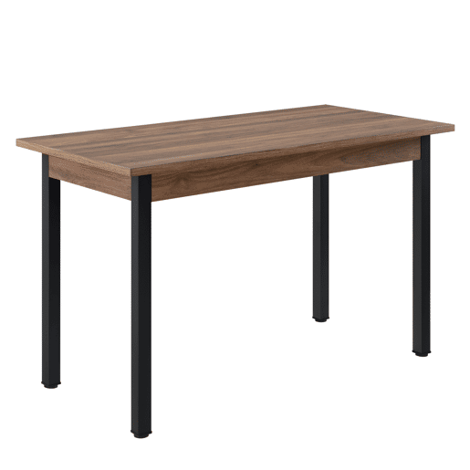 Mesa de jantar  secretária Den Haag para 4 cadeiras MDF e aço 120 x 60 x 75 cm Efeito nogueira e preto en.casa