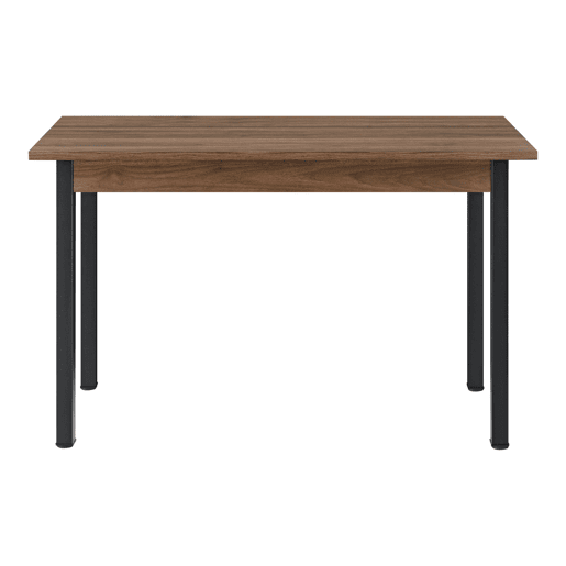 Mesa de jantar  secretária Den Haag para 4 cadeiras MDF e aço 120 x 60 x 75 cm Efeito nogueira e preto en.casa