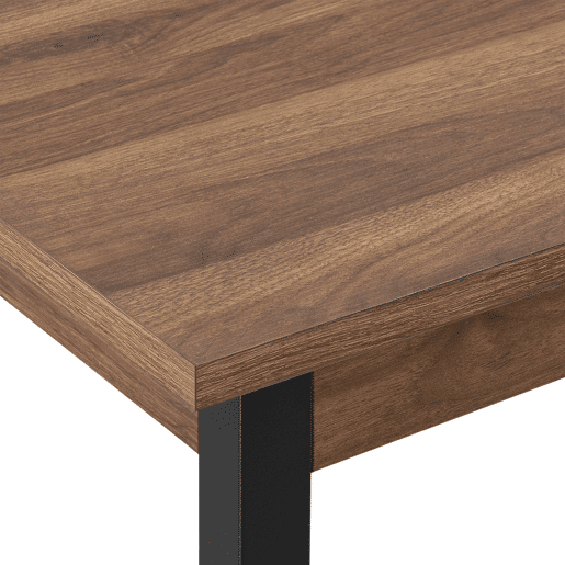 Mesa de jantar  secretária Den Haag para 4 cadeiras MDF e aço 120 x 60 x 75 cm Efeito nogueira e preto en.casa