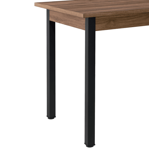 Mesa de jantar  secretária Den Haag para 4 cadeiras MDF e aço 120 x 60 x 75 cm Efeito nogueira e preto en.casa